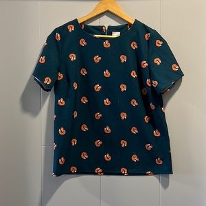 Fox print blouse